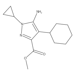 methyl 5-amino-4-cyclohexyl-1-cyclopropyl-1H-pyrazole-3-carboxylate结构式
