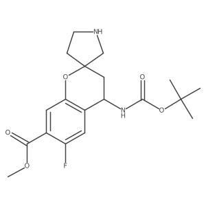 Methyl 4-{[(tert-butoxy)carbonyl]amino}-6-fluoro-3,4-dihydrospiro[1-benzopyran-2,3'-pyrrolidine]-7-carboxylate Structure