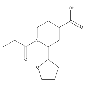 2-(Oxolan-2-yl)-1-propanoylpiperidine-4-carboxylic acid Structure