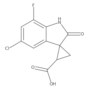 5'-Chloro-7'-fluoro-2'-oxo-1',2'-dihydrospiro[cyclopropane-1,3'-indole]-3-carboxylic acid Structure