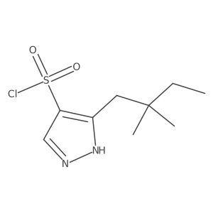 3-(2,2-dimethylbutyl)-1H-pyrazole-4-sulfonyl chloride Structure