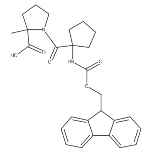 (2R)-1-[1-({[(9H-fluoren-9-yl)methoxy]carbonyl}amino)cyclopentanecarbonyl]-2-methylpyrrolidine-2-carboxylic acid Structure