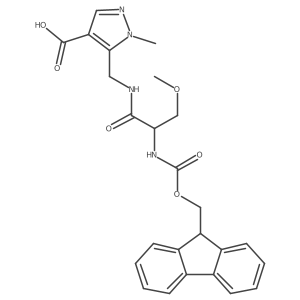 5-{[2-({[(9H-fluoren-9-yl)methoxy]carbonyl}amino)-3-methoxypropanamido]methyl}-1-methyl-1H-pyrazole-4-carboxylic acid Structure