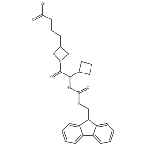 4-{1-[2-cyclobutyl-2-({[(9H-fluoren-9-yl)methoxy]carbonyl}amino)acetyl]azetidin-3-yl}butanoic acid结构式