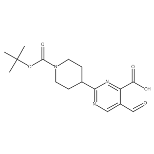 2-{1-[(Tert-butoxy)carbonyl]piperidin-4-yl}-5-formylpyrimidine-4-carboxylic acid Structure