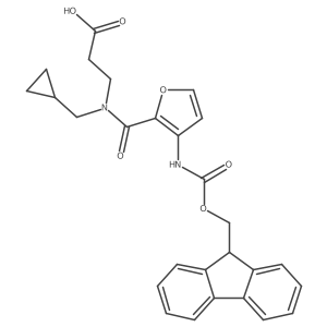 3-[N-(cyclopropylmethyl)-1-[3-({[(9H-fluoren-9-yl)methoxy]carbonyl}amino)furan-2-yl]formamido]propanoic acid Structure
