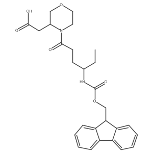 2-{4-[4-({[(9H-fluoren-9-yl)methoxy]carbonyl}amino)hexanoyl]morpholin-3-yl}acetic acid Structure