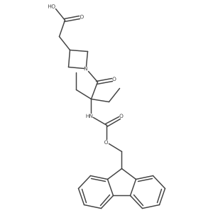 2-{1-[2-ethyl-2-({[(9H-fluoren-9-yl)methoxy]carbonyl}amino)butanoyl]azetidin-3-yl}acetic acid结构式