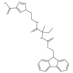 1-{2-[2-({[(9H-fluoren-9-yl)methoxy]carbonyl}amino)-2-methylbutanamido]ethyl}-1H-1,2,3-triazole-4-carboxylic acid结构式