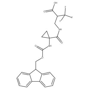 2-({[1-({[(9H-fluoren-9-yl)methoxy]carbonyl}amino)cyclopropyl]formamido}methyl)-3,3,3-trifluoropropanoic acid结构式