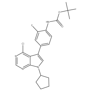 Tert-butyl (4-(4-chloro-7-cyclopentyl-7H-pyrrolo[2,3-D]pyrimidin-5-YL)-2-fluorophenyl)carbamate结构式