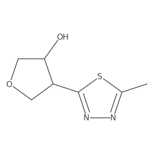 rac-(3R,4S)-4-(5-methyl-1,3,4-thiadiazol-2-yl)oxolan-3-ol Structure