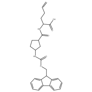 rac-2-{[(1R,3S)-3-({[(9H-fluoren-9-yl)methoxy]carbonyl}amino)cyclopentyl]formamido}hex-5-enoic acid结构式