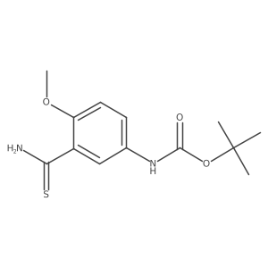 tert-butyl N-(3-carbamothioyl-4-methoxyphenyl)carbamate结构式