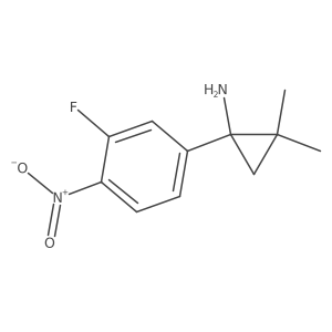1-(3-Fluoro-4-nitrophenyl)-2,2-dimethylcyclopropan-1-amine Structure