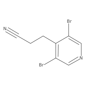 3-(3,5-Dibromopyridin-4-yl)propanenitrile结构式