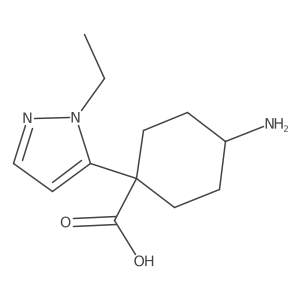 4-amino-1-(1-ethyl-1H-pyrazol-5-yl)cyclohexane-1-carboxylic acid Structure