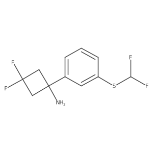 1-{3-[(Difluoromethyl)sulfanyl]phenyl}-3,3-difluorocyclobutan-1-amine结构式