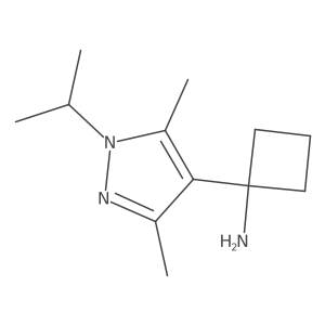 1-[3,5-dimethyl-1-(propan-2-yl)-1H-pyrazol-4-yl]cyclobutan-1-amine结构式