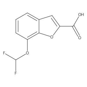 7-(Difluoromethoxy)-1-benzofuran-2-carboxylic acid结构式