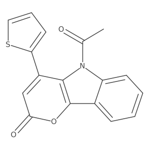 5-Acetyl-4-(thiophen-2-yl)pyrano[3,2-b]indol-2(5H)-one Structure