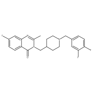3-({1-[(3,4-Difluorophenyl)methyl]piperidin-4-yl}methyl)-7-fluoro-2-methyl-3,4-dihydroquinazolin-4-one结构式