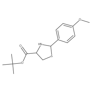 Tert-butyl 2-(4-methoxyphenyl)-1,3-thiazolidine-4-carboxylate Structure