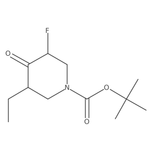 tert-Butyl 3-ethyl-5-fluoro-4-oxopiperidine-1-carboxylate Structure