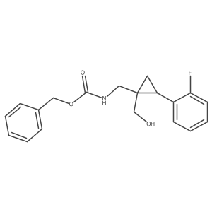 rac-benzyl N-{[(1R,2S)-2-(2-fluorophenyl)-1-(hydroxymethyl)cyclopropyl]methyl}carbamate结构式
