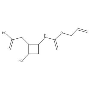 rac-2-[(1R,2R,4S)-2-hydroxy-4-{[(prop-2-en-1-yloxy)carbonyl]amino}cyclobutyl]acetic acid结构式