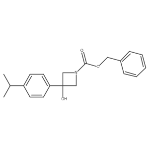 Benzyl 3-hydroxy-3-[4-(propan-2-yl)phenyl]azetidine-1-carboxylate结构式