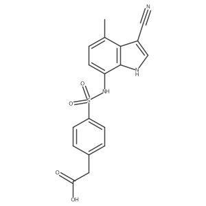 2-{4-[(3-cyano-4-methyl-1H-indol-7-yl)sulfamoyl]phenyl}acetic acid结构式