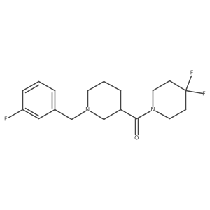 4,4-Difluoro-1-{1-[(3-fluorophenyl)methyl]piperidine-3-carbonyl}piperidine Structure