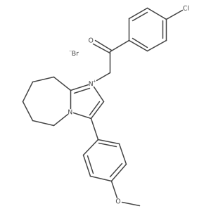 1-(2-(4-chlorophenyl)-2-oxoethyl)-3-(4-methoxyphenyl)-6,7,8,9-tetrahydro-5H-imidazo[1,2-a]azepin-1-ium bromide Structure