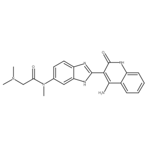 N-(2-(4-Amino-2-oxo-1,2-dihydroquinolin-3-yl)-1H-benzo[d]imidazol-6-yl)-2-(dimethylamino)-N-methylacetamide Structure