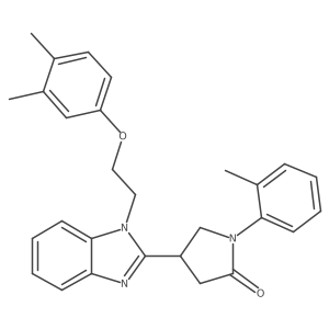 4-(1-(2-(3,4-dimethylphenoxy)ethyl)-1H-benzo[d]imidazol-2-yl)-1-(o-tolyl)pyrrolidin-2-one Structure
