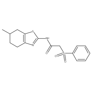 N-(6-methyl-4,5,6,7-tetrahydrobenzo[d]thiazol-2-yl)-2-(phenylsulfonyl)acetamide结构式