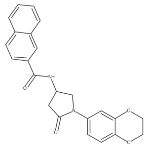 N-[1-(2,3-dihydro-1,4-benzodioxin-6-yl)-5-oxopyrrolidin-3-yl]naphthalene-2-carboxamide结构式