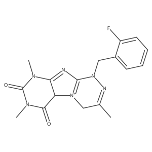 1-[(2-Fluorophenyl)methyl]-3,7,9-trimethyl-4,5a-dihydropurino[8,7-c][1,2,4]triazin-5-ium-6,8-dione结构式