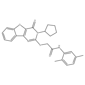 2-[(3-cyclopentyl-4-oxo-3,4-dihydro[1]benzofuro[3,2-d]pyrimidin-2-yl)sulfanyl]-N-(2,5-dimethylphenyl)acetamide Structure