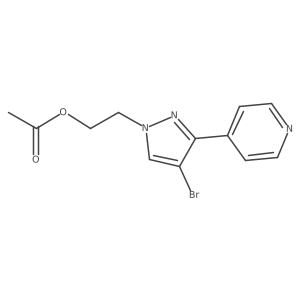 2-(4-Bromo-3-pyridin-4-ylpyrazol-1-yl)ethyl acetate结构式