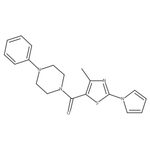 1-{[4-methyl-2-(1H-pyrrol-1-yl)-1,3-thiazol-5-yl]carbonyl}-4-phenylpiperazine结构式