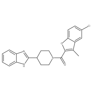 [4-(1H-benzimidazol-2-yl)piperidin-1-yl](5-chloro-3-methyl-1-benzofuran-2-yl)methanone结构式
