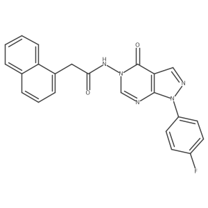 N-(1-(4-fluorophenyl)-4-oxo-1H-pyrazolo[3,4-d]pyrimidin-5(4H)-yl)-2-(naphthalen-1-yl)acetamide结构式