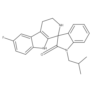 6-fluoro-1'-isobutyl-2,3,4,9-tetrahydrospiro[beta-carboline-1,3'-indol]-2'(1'H)-one结构式