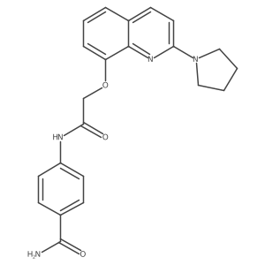 4-(2-{[2-(Pyrrolidin-1-yl)quinolin-8-yl]oxy}acetamido)benzamide Structure