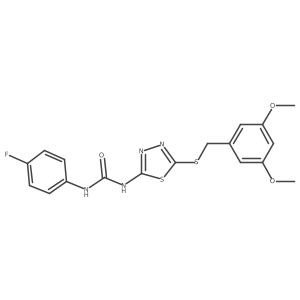 1-(5-((3,5-Dimethoxybenzyl)thio)-1,3,4-thiadiazol-2-yl)-3-(4-fluorophenyl)urea Structure