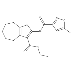 ethyl 2-(5-methylisoxazole-3-carboxamido)-5,6,7,8-tetrahydro-4H-cyclohepta[b]thiophene-3-carboxylate Structure