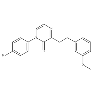 1-(4-bromophenyl)-3-((3-methoxybenzyl)thio)pyrazin-2(1H)-one结构式