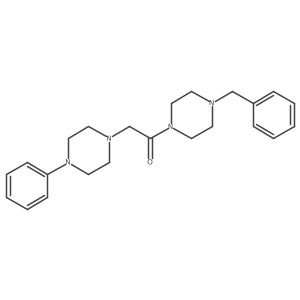 Ethanone, 1-[4-(phenylmethyl)-1-piperazinyl]-2-(4-phenyl-1-piperazinyl)- Structure